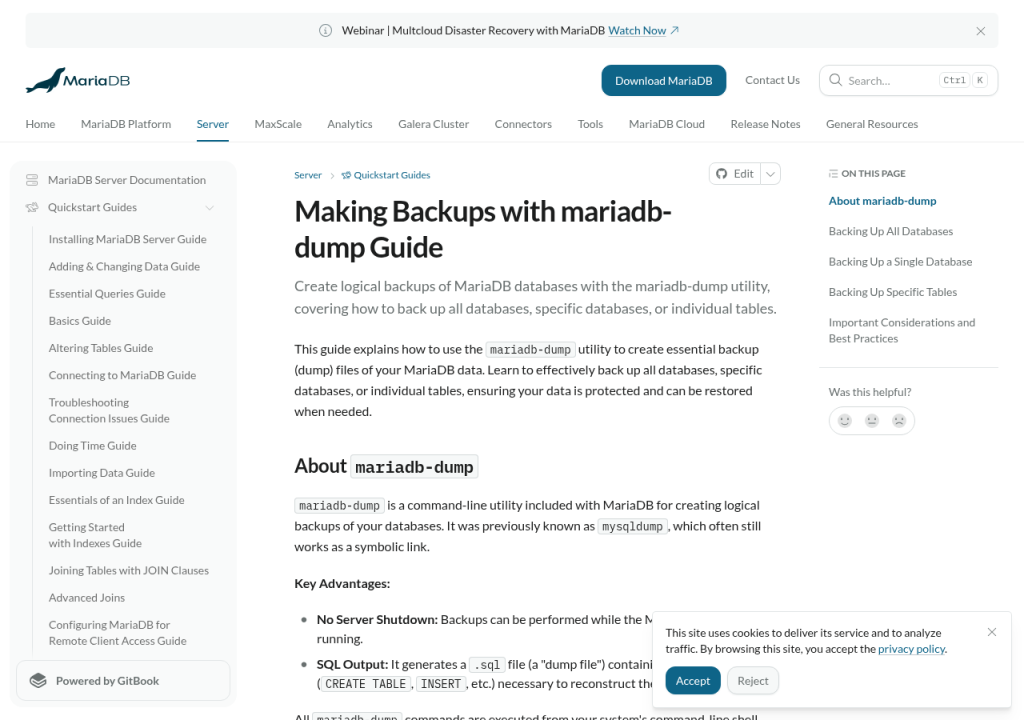 MariaDB/MySQL 逻辑备份到对象存储：mysqldump、压缩与保留策略-有序